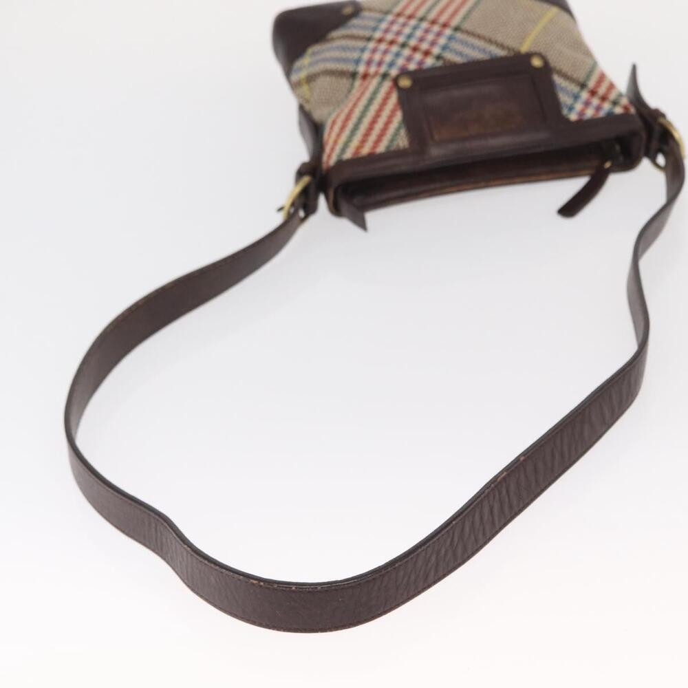 BURBERRY Nova Check Shoulder Bag Canvas Brown Gold Auth 151717 - Picture 7 of 16